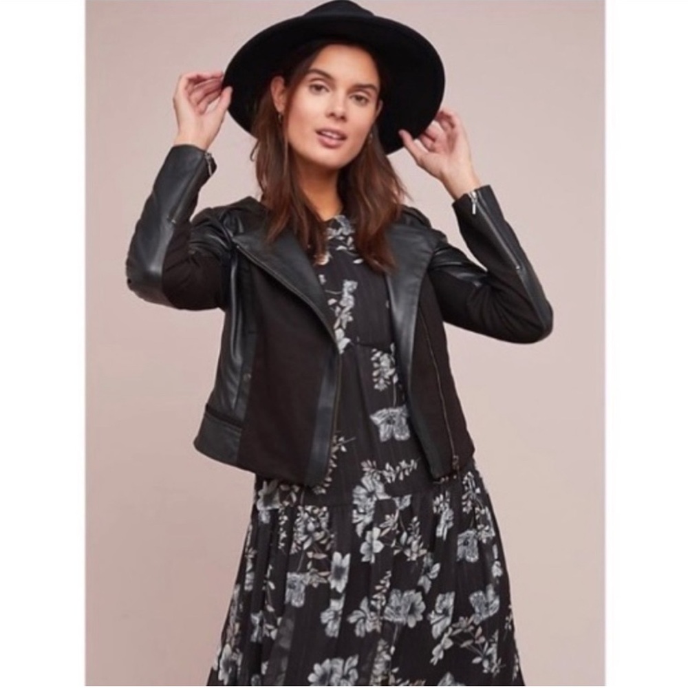 Elevenses Black Leather Moto Jacket